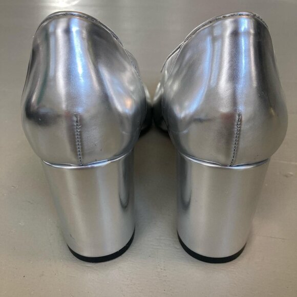 J.crew Maisie Double-Strap Silver Metallic Maryjane Heels 7.5 - Picture 4 of 8